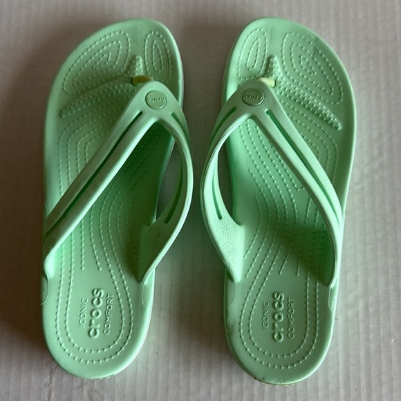 Crocs Mint Green Crocband Flip Flops - Picture 9 of 11
